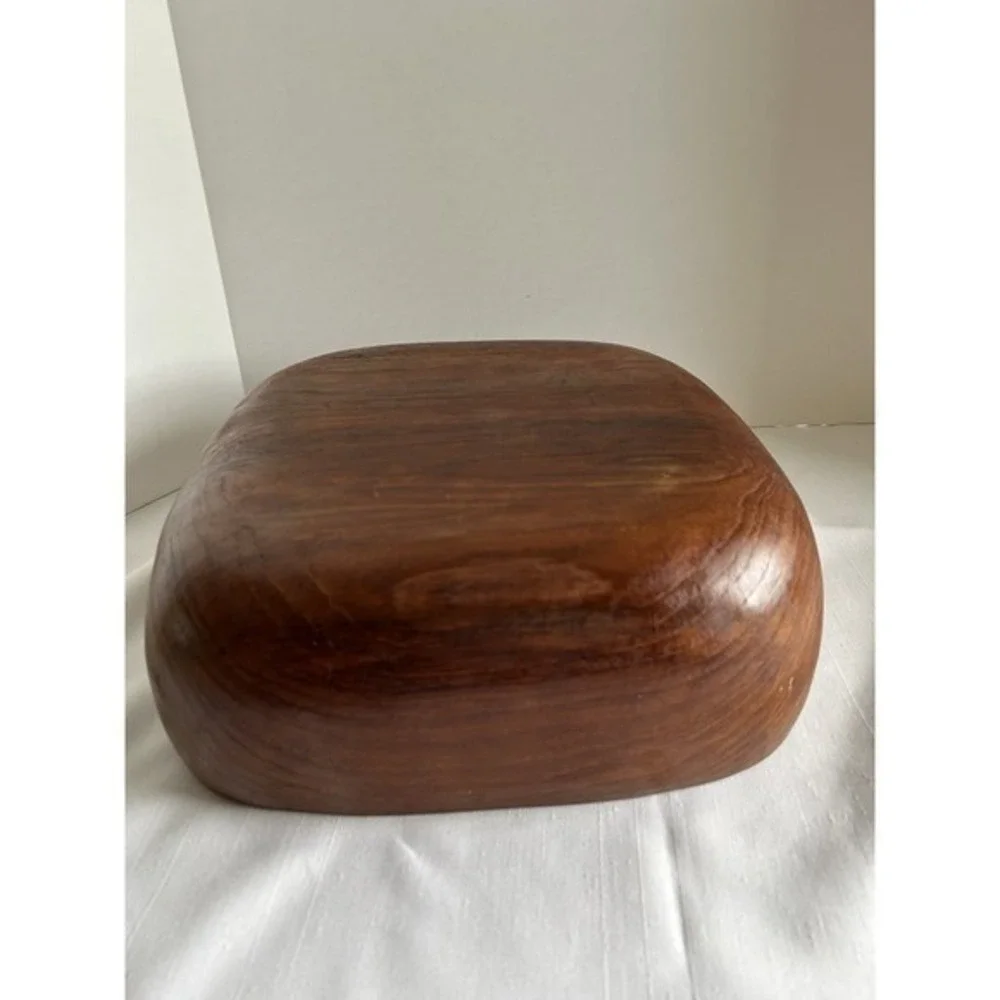 Mid Century Modern Solid Wood Serving Bowl 11